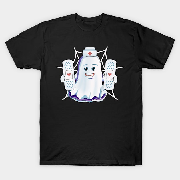 Nurse Ghost Plaster Halloween Costume T-Shirt by TheTeeBee